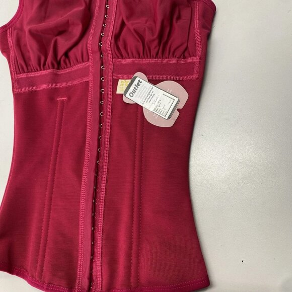 Tributo Women's Velvet Corset Top Red Size S 4017 Thin Strap Vest with Bra - Picture 10 of 15